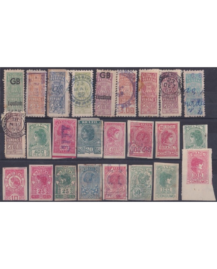 F-EX28954 BRAZIL BRASIL S.XX REVENUE LOT ALL DIFFERETS TREASURE COMSUMPTION.