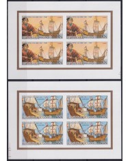 F-EX26349 GUINEE GUINEA MNH 1985 ISSUE 5000 GOLDEN SHEET DISCOVERY COLUMBUS SHIP.