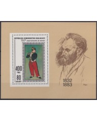 F-EX39721 MADAGASCAR MNH 1982 ART PAINTING MANET MUSIC MUSICAL INSTRUMENTS.