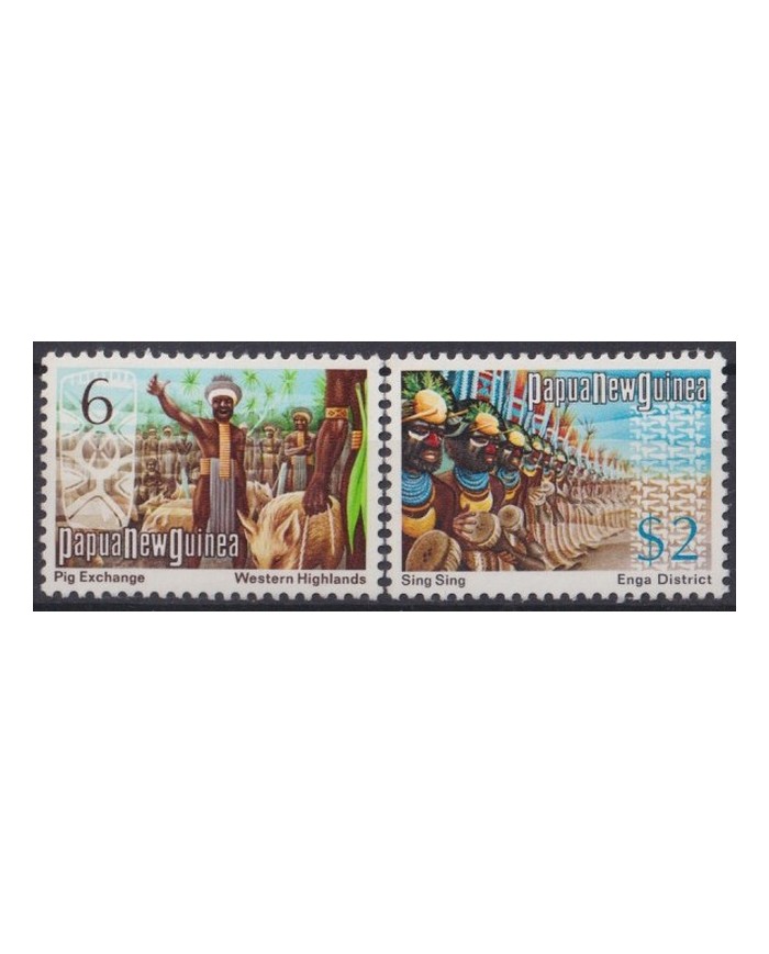 F-EX39698 PAPUA NEW GUINEA MNH 1973 TRADITIONAL SING SING MUSIC WARRIOR CULTURE ETHNIC.