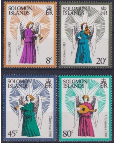 F-EX39674 SOLOMON IS MNH 1980 CHRISTMAS NAVIDAD ANGELS MUSIC.