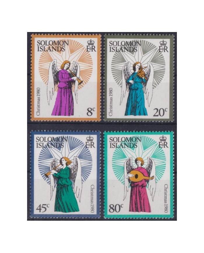 F-EX39674 SOLOMON IS MNH 1980 CHRISTMAS NAVIDAD ANGELS MUSIC.