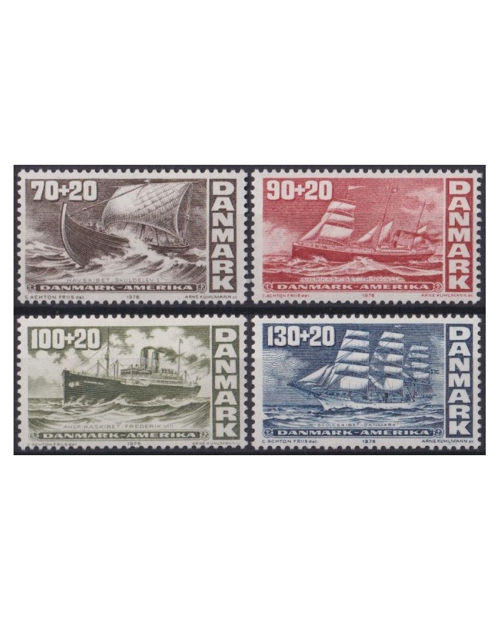 F-EX39635 DANMARK DENMARK MNH 1976 HISTORIC BATTLESHIP SHIP BARCOS.