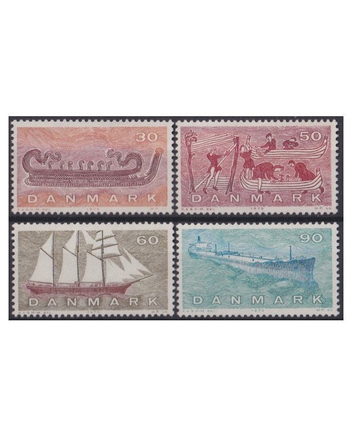 F-EX39634 DANMARK DENMARK MNH 1970 HISTORIC BATTLESHIP SHIP BARCOS.