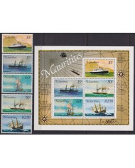 F-EX39273 MAURITIUS MNH 1976 HISTORIC BATTLESHIP SHIP BARCOS.