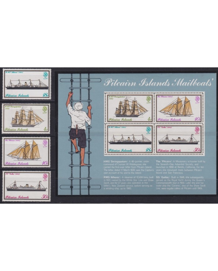 F-EX39272 ST VINCENT MNH 1975 HISTORIC MAILBOAT PAQUEBOT SHIP BARCOS.