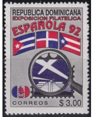 F-EX39835 DOMINICANA REP MNH 1992 PHILATELIC EXPO ESPAÑOLA´92.
