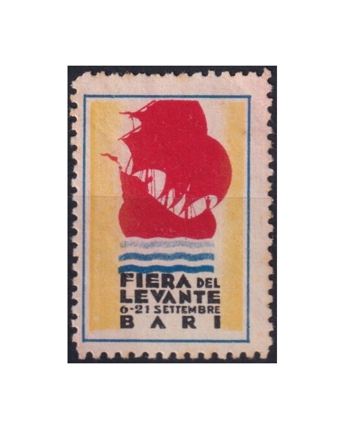 F-EX16752 ITALY ITALIA CINDERELLA 1938 LEVANT FAIR BARI SHIP BARCO EXPO NO GUM