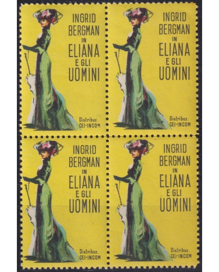 F-EX16756 ITALY ITALIA CINDERELLA CIRCA 1950 INGRIG BERGMAN MOVIE ELIANA NO GUM BL4