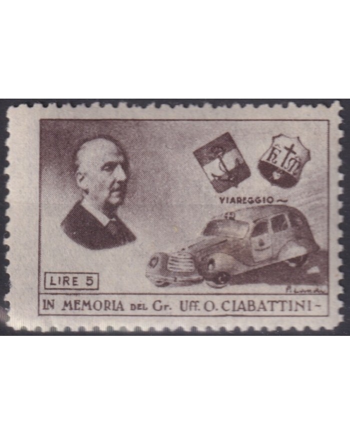 F-EX16758 ITALY ITALIA CINDERELLA CIRCA 1950 VIAREGGIO CIABATTINI CAR AUTO ORIGINAL GUM.