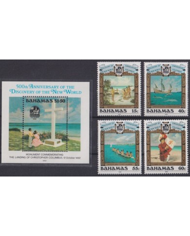 F-EX40363 BAHAMAS MNH 1992 DISCOVERY COLON COLUMBUS CARAVELAS SHIP.