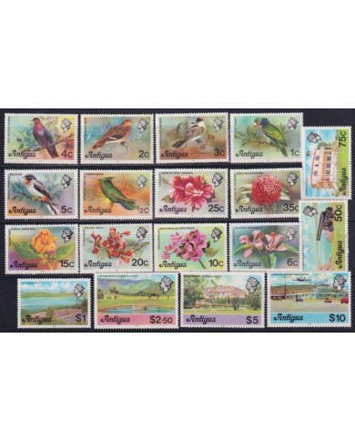 F-EX26675 ANTIGUA 1976 MNH TOURISTIC BIRD FLOWER LANDSCAPE.
