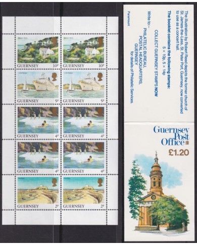 F-EX40456 ENGLAND UK GUERNSEY 1989 BOOKLED SHIP BUILDING MERCHANT SHIP SWIMMING.