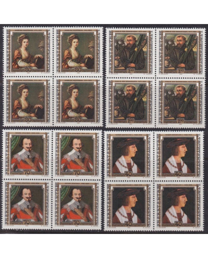 F-EX40835 LIECHTENSTEIN MNH 1982 PAINTING GREAT PERSONALITY ART BLOCK 4.