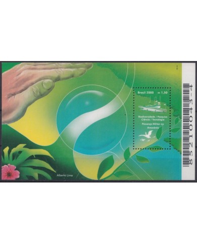 F-EX40888 BRAZIL BRASIL MNH 2000 AMAZONAS RIVER BIODIVERSITY SHIP FLOWER.