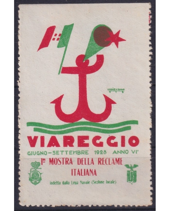 F-EX16766 ITALY ITALIA CINDERELLA 1925 VIAREGGIO FAIR SEA SHIP MARINE NO GUM