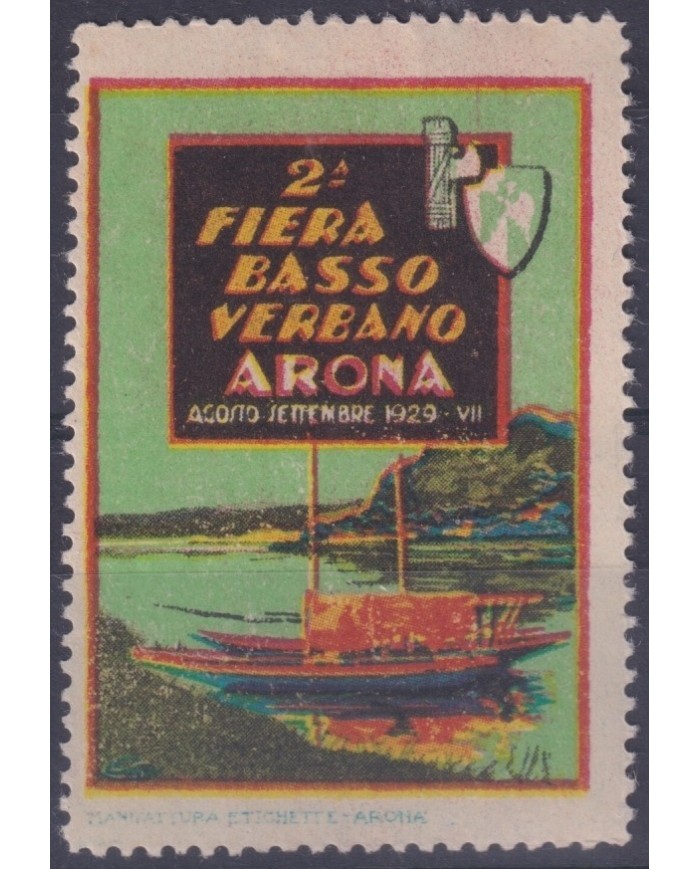 F-EX16767 ITALY CINDERELLA 1929 ARONA FAIR OF VERBANO SHIP BARCO  NO GUM.