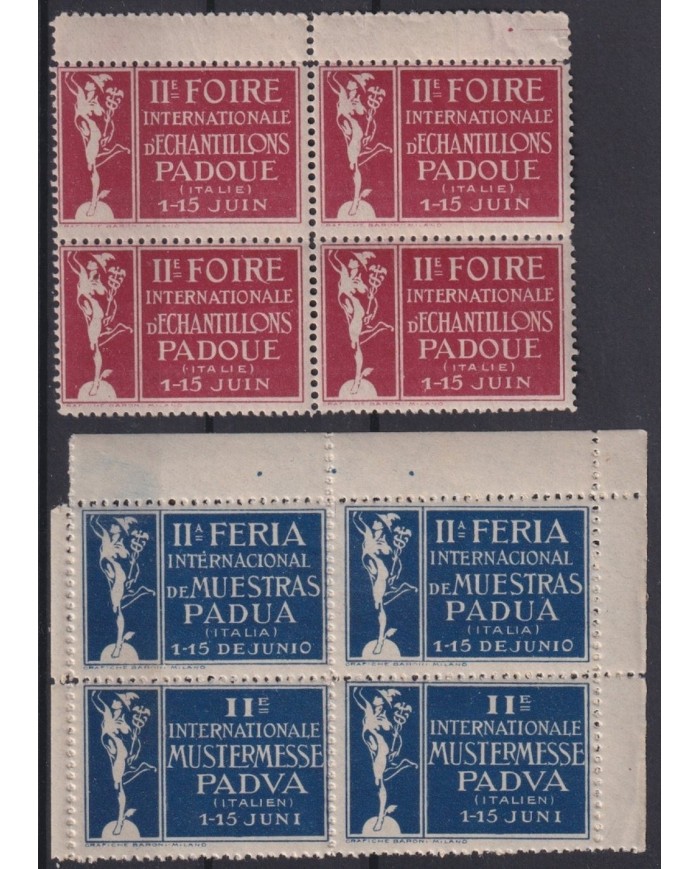 F-EX16775 ITALY ITALIA CINDERELLA CIRCA 1930 PADOVA PADUA MUESTRAS FAIR ORIGINAL GUM