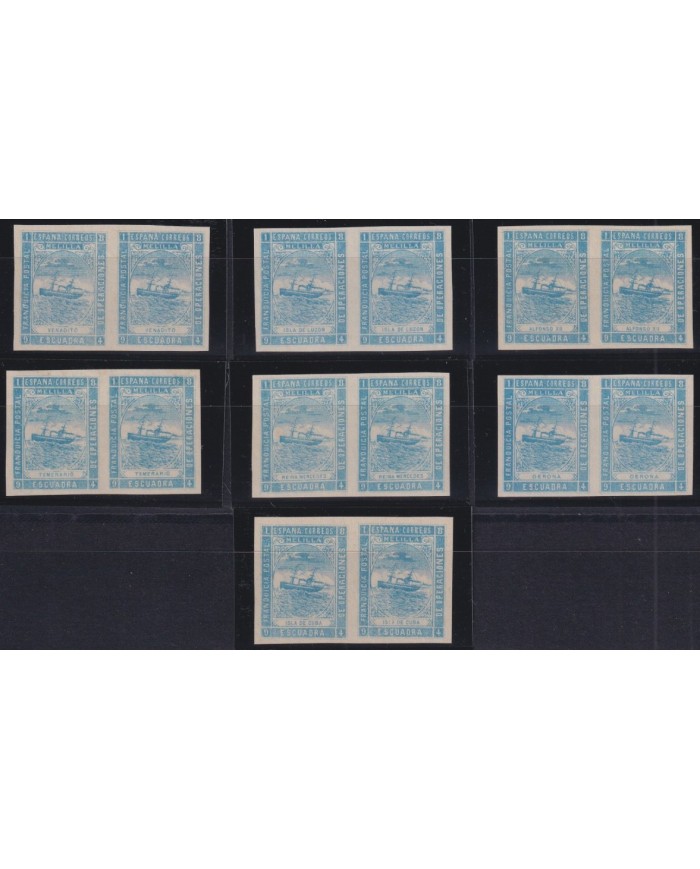 F-EX32779 MELILLA SPANISH MOROCCO ALL DIFF SHIP ORIGINAL GUM & NO GUM IMPERFORAT