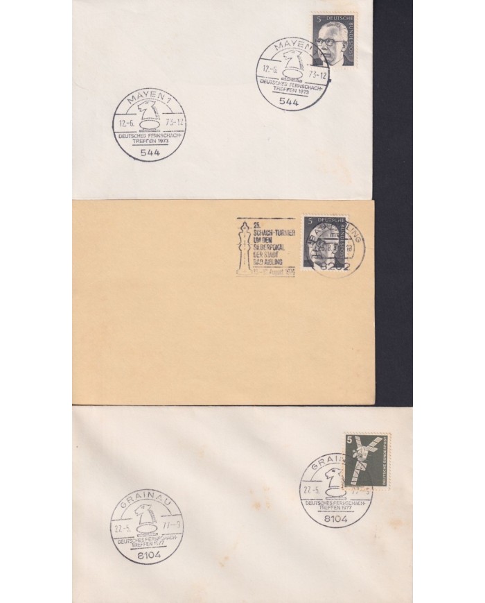 F-EX1915 ALEMANIA GERMANY DDR 10 SPECIAL CANCEL CHESS AJEDREZ.