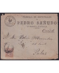 F-EX40981 SPAIN ADVERTISING SOBRE COMERCIAL 15c 1893 SHOES FACTORY PEDRO SAÑUDO TORRELAVEGA. F-EX40981 SPAIN ADVERTISING SOBRE COMERCIAL 15c 1893 SHOES FACTORY PEDRO SAÑUDO TORRELAVEGA.