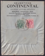 F-EX40982 ESPAÑA SPAIN ADVERTISING SOBRE COMERCIAL COVER. 1914 CONTINENTAL NEUMATICOS CAR AUTO. F-EX40982 ESPAÑA SPAIN ADVERTISING SOBRE COMERCIAL COVER. 1914 CONTINENTAL NEUMATICOS CAR AUTO.