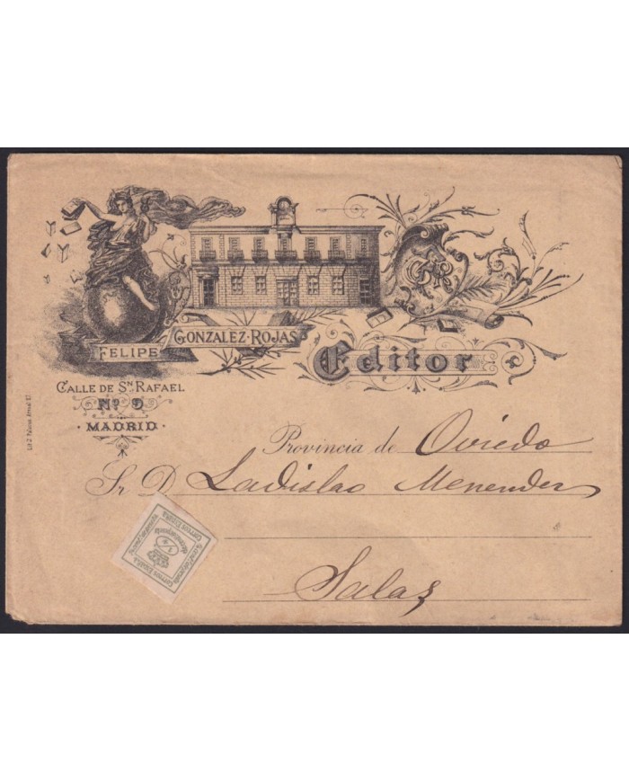 F-EX40985 ESPAÑA SPAIN ADVERTISING SOBRE COMERCIAL COVER. 4c FELIPE GONZALEZ ROJAS EDITOR MADRID F-EX40985 ESPAÑA SPAIN ADVERTISING SOBRE COMERCIAL COVER. 4c FELIPE GONZALEZ ROJAS EDITOR MADRID