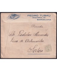 F-EX41007 ESPAÑA SPAIN GREAT ADVERTISING SOBRE COMERCIAL COVER 1/4c PEDRO TUBAU BARCELONA.