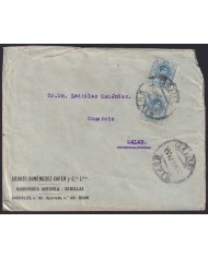F-EX41019 ESPAÑA SPAIN ADVERTISING SOBRE COMERCIAL 1928 GIJON AGRICULTURE MACHINE.
