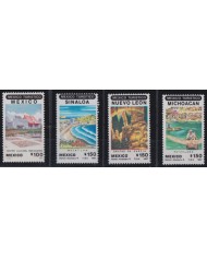 F-EX41096 MEXICO MNH 1982 TOURISTIC LANDSCAPE ARCHEOLOGY SINALOA NUEVO LEON MICHOACAN.