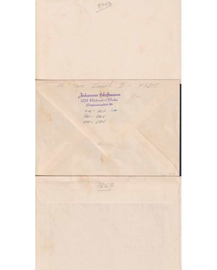 F-EX1920 ALEMANIA GERMANY DDR 10 SPECIAL CANCEL CHESS AJEDREZ.
