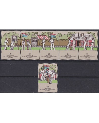 F-EX40881 AUSTRALIA MNH 1977 TEST CRICKET CENTENARY.