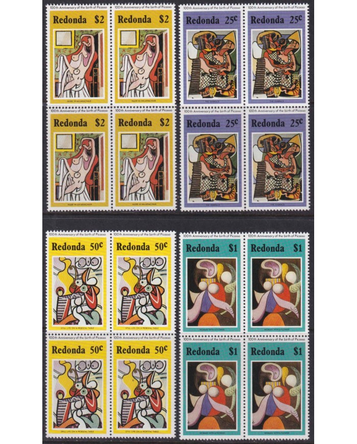 F-EX40844 REDONDA MNH 1981 ART PAINTING CENTENARY OF PABLO PICASSO BLOCK 4.
