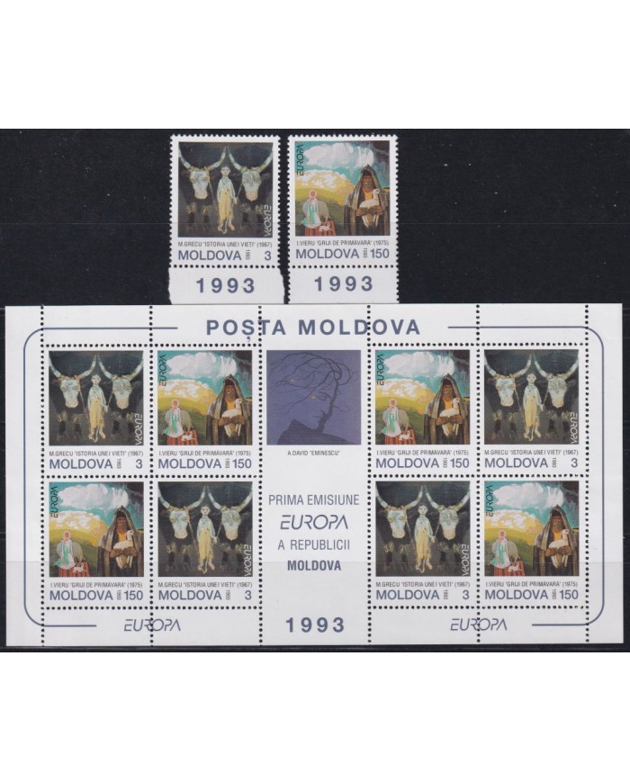 F-EX40429 MOLDOVA MOLDAVIA MNH 1993 EUROPA ART PAINTING GRESCU VIERU.