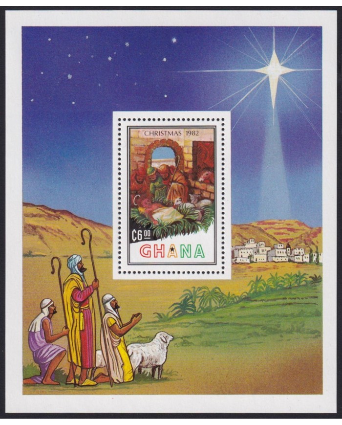 F-EX40848 GHANA MNH 1982 CHRISTMAS NAVIDAD DRAWING.