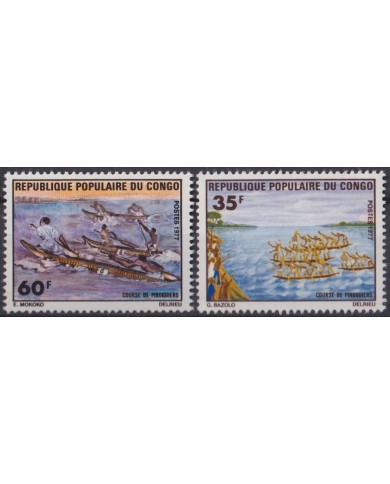 F-EX40850 CONGO MNH 1977 RACE OF PIRAGUES CANOES SHIP.