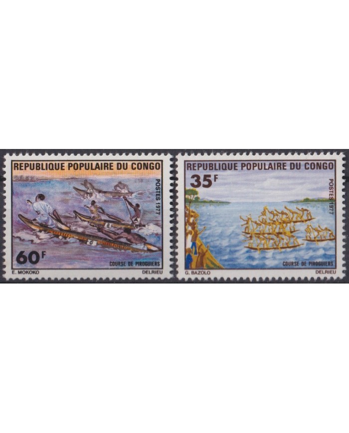 F-EX40850 CONGO MNH 1977 RACE OF PIRAGUES CANOES SHIP.