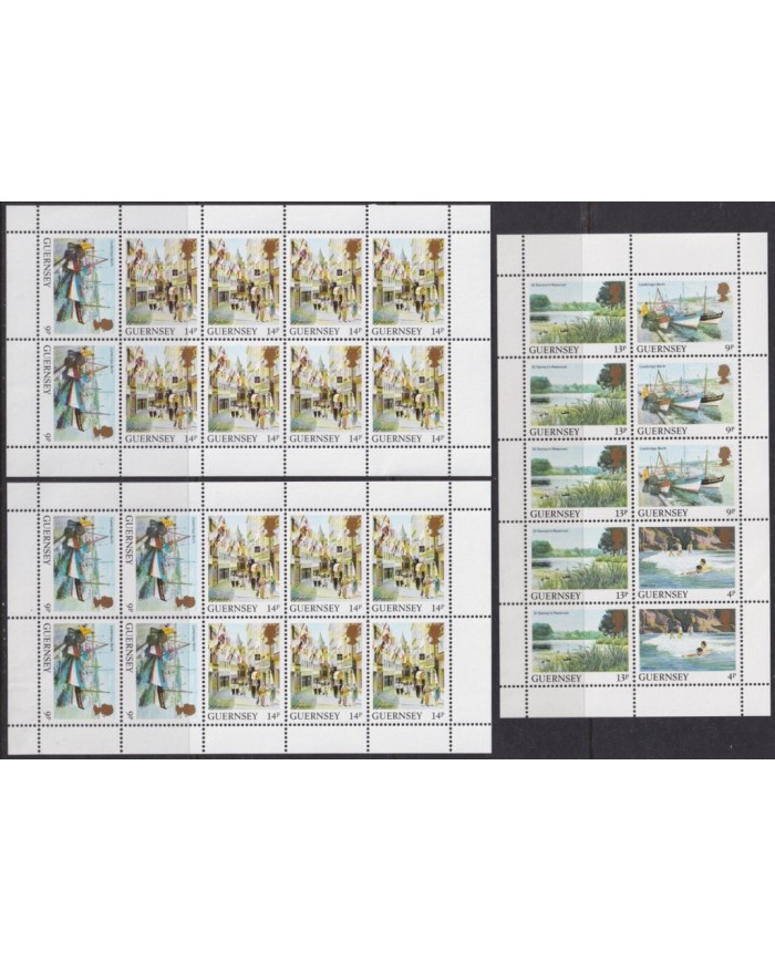 F-EX40458 GUERNSEY ENGLAND UK MNH 1988-89 LANDSCAPE BELVOIR-HERM ST PETER PORT.