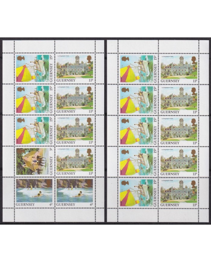 F-EX40461 GUERNSEY ENGLAND UK MNH 1988 LANDSCAPE SAILING HAVELET SARK PETIT PORT.
