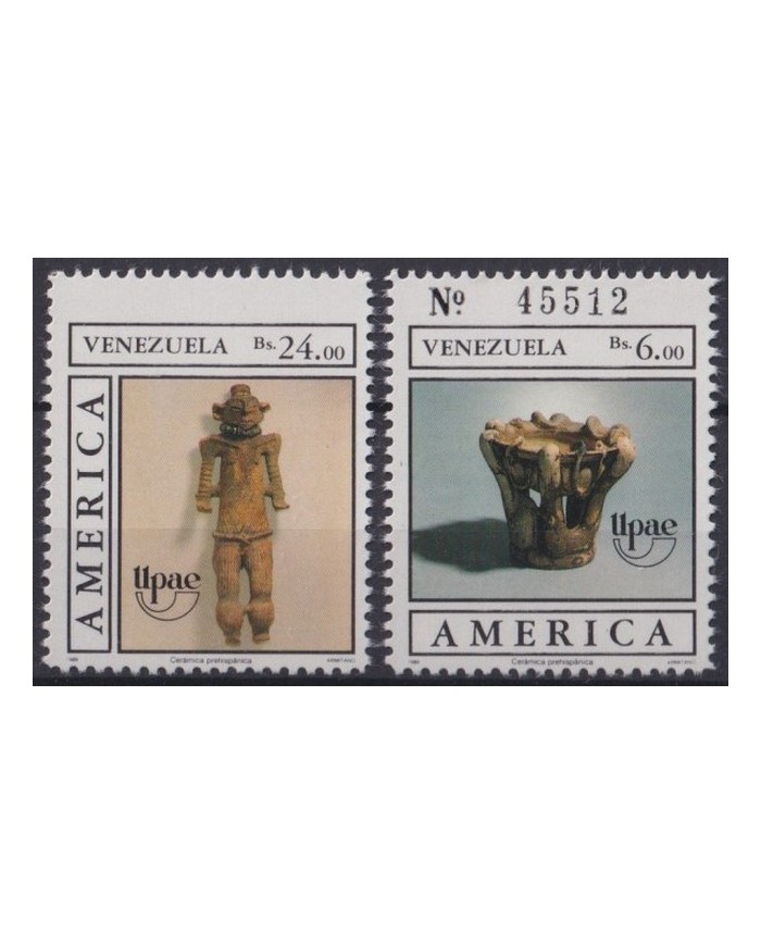 F-EX40661 VENEZUELA 1989 MNH UPAEP ARCHEOLOGY ARQUEOLOGIA POTTERY.