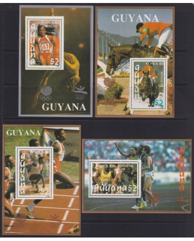 F-EX29768 GUYANA MNH 1988 SEOUL OLYMPIC GAMES TO BARCELONA ATHLETISM.