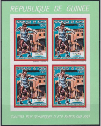 F-EX29790 GUINEA GUINEE MNH 1987 IMPERF SHEET BARCELONA OLYMPIC ATHLETISM.