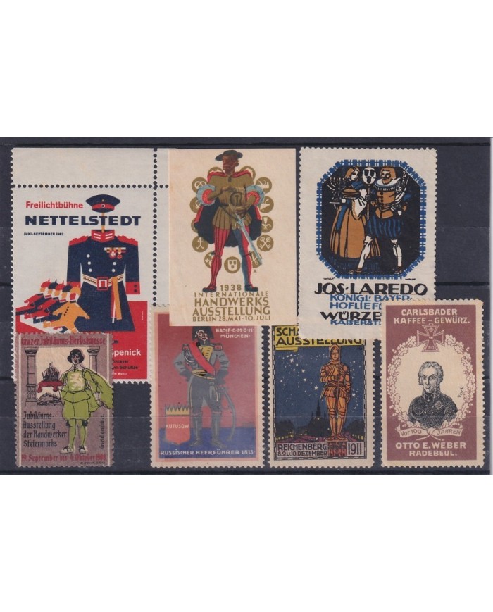 F-EX15728 GERMANY DEUTSCHLAND CINDERELLA LOT. MILITAR OLD SOLDIER COSTUMES.