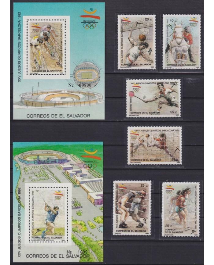 F-EX30287 EL SALVADOR MNH 1989 OLYMPIC BARCELONA LIMITED EDITION SPECIAL SHEET.