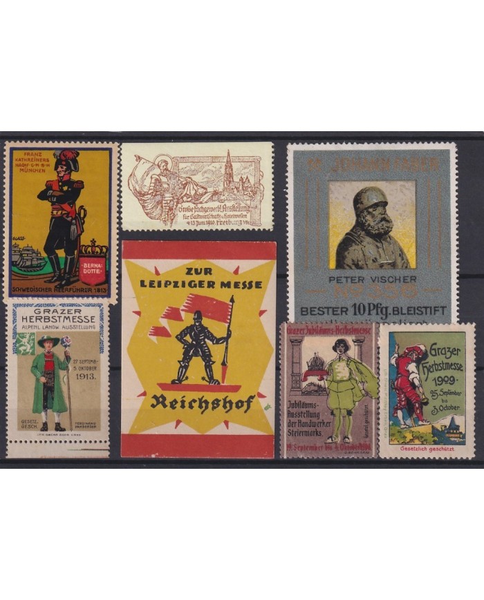 F-EX15731 GERMANY DEUTSCHLAND CINDERELLA LOT. MILITAR OLD SOLDIER COSTUMES.