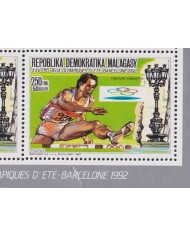 F-EX31051 MADAGASCAR MNH 1987 PERF SHEET ONLY 500 BARCELONA OLYMPIC ATHLETISM.