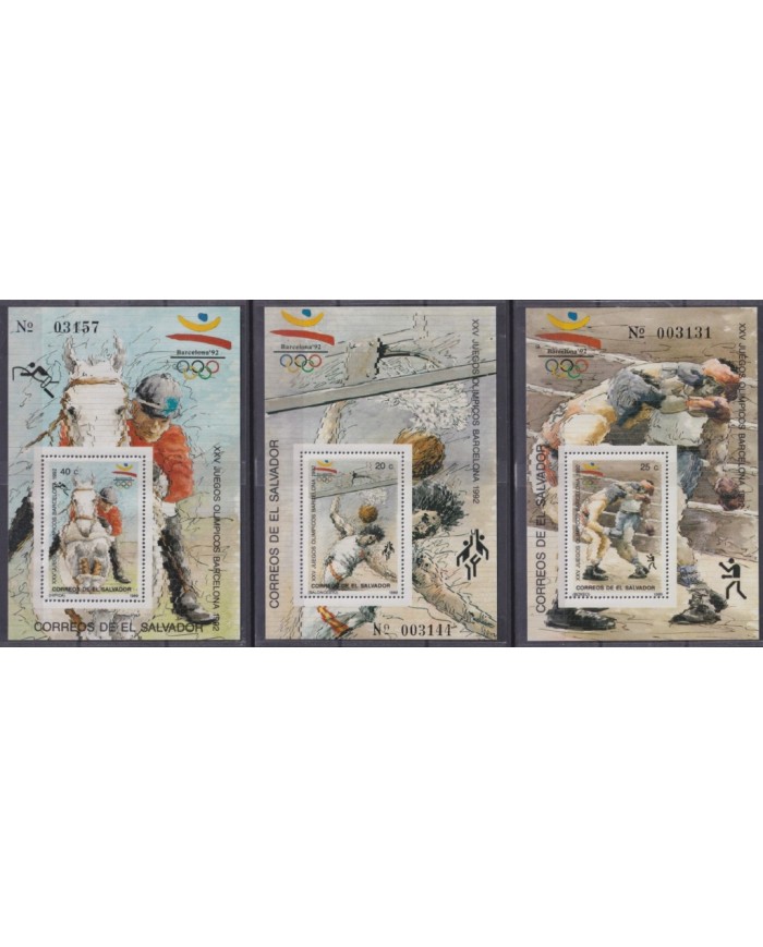 F-EX32731 EL SALVADOR MNH 1989 OLYMPIC GAMES BARCELONA PERFORATED BLOCK.