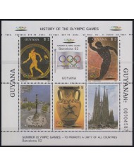 F-EX35715 GUYANA MNH 1987 GREECE ARCHEOLOGY OLYMPIC GAMES BARCELONA.