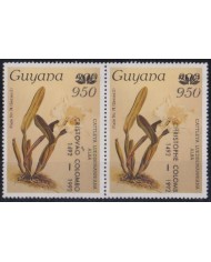 F-EX35781 GUYANA MNH 1987 DISCOVERY ORCHILD SURCHARGE COLUMBUS LANGUAGE ENGLISH.