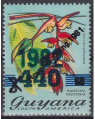 F-EX41413 GUYANA MNH 1981 OVERPRINT 1982 & NEW VALUE FLOWER FLORES.